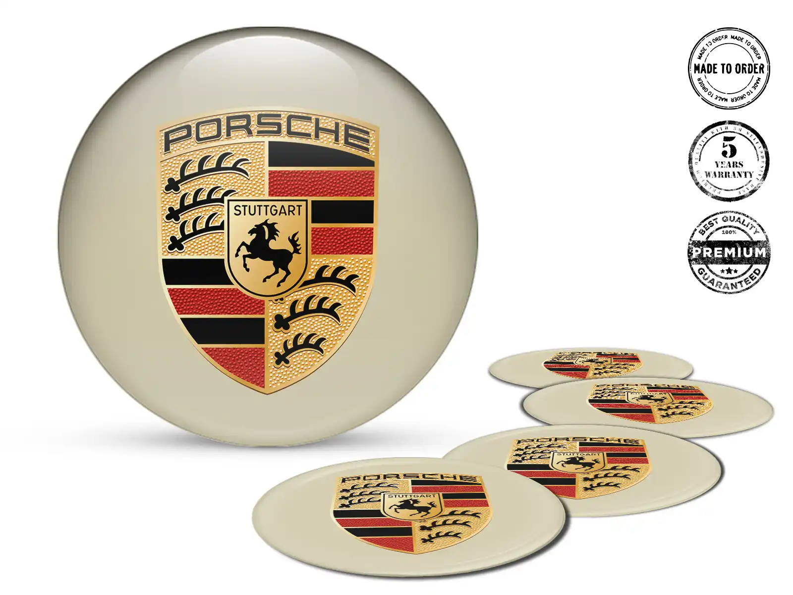 Porsche Gewölbte Aufkleber Design Hochwertige Radembleme